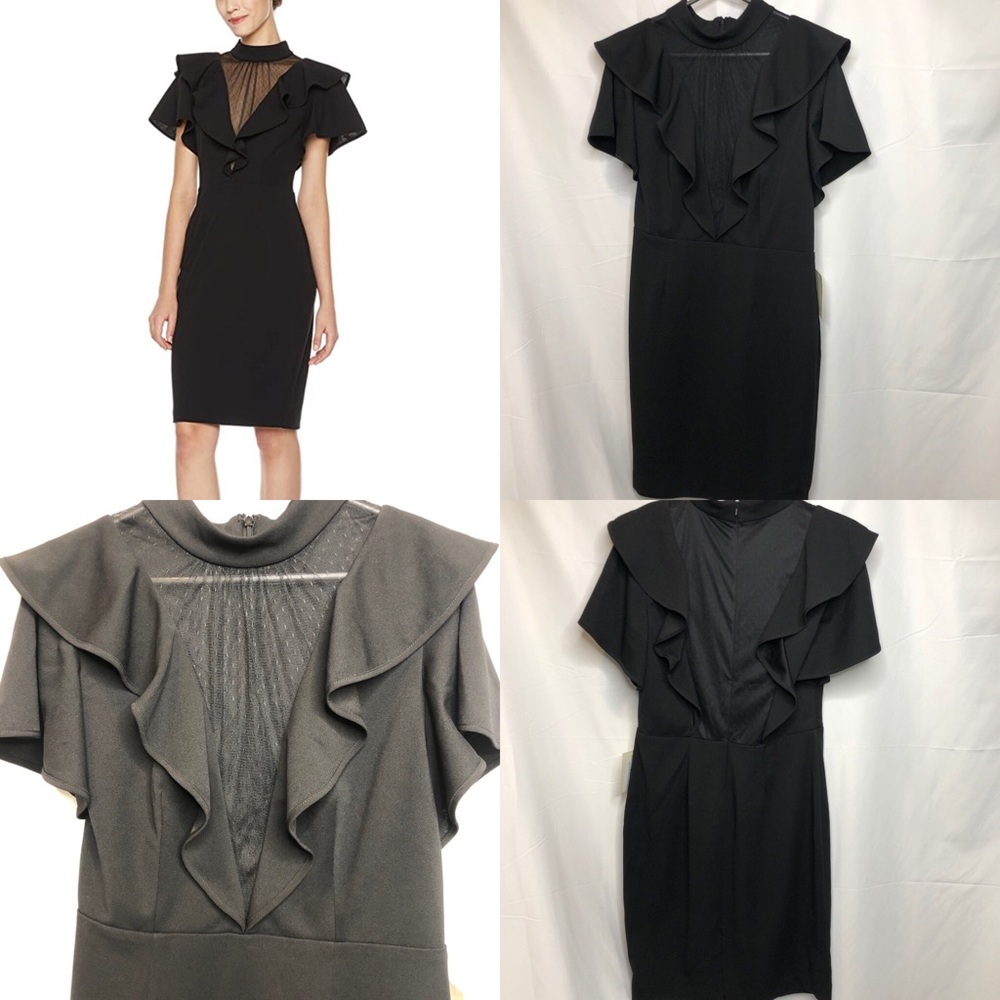 Social Graces Deep V Illusion Cocktail Dress 14